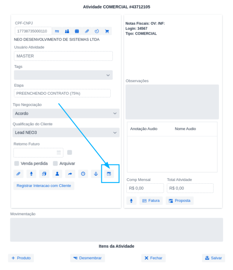 Notificações dentro da atividade